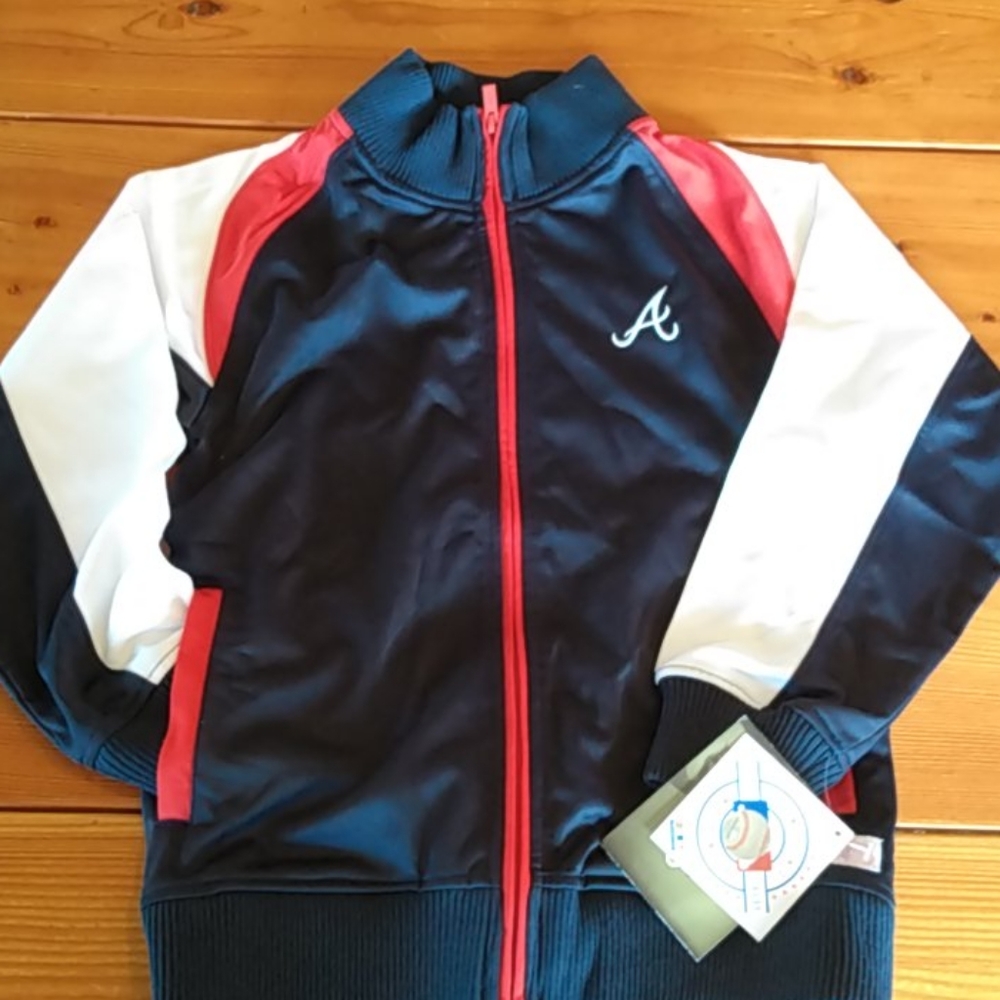 MLB Atlanta Braves Girls Mock Neck Track Jacket